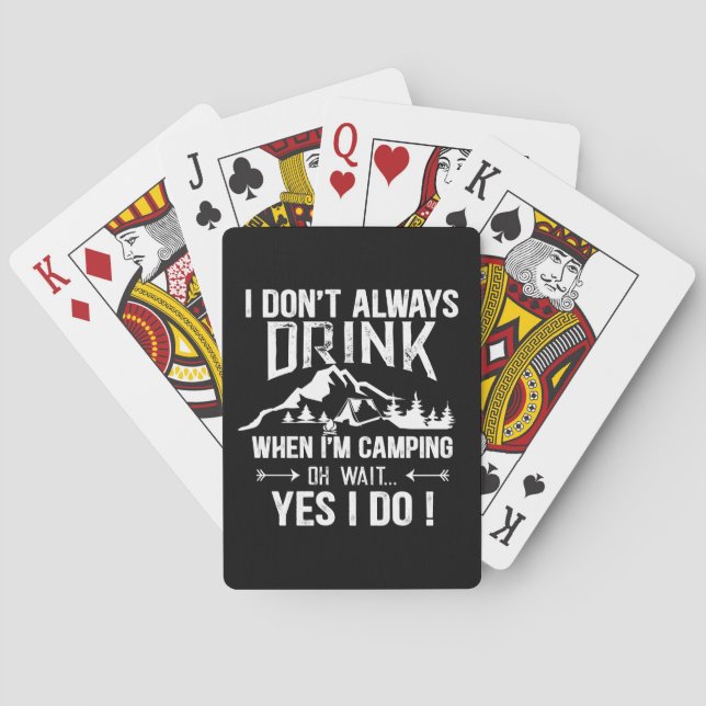 Funny camping and drinking sayings playing cards (Back)