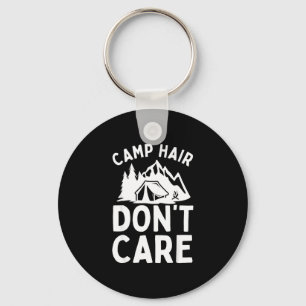 Funny camping art for men women camp hair camper key ring