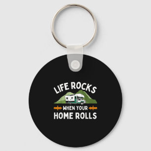 Funny camping art for men women outdoor motorhome key ring