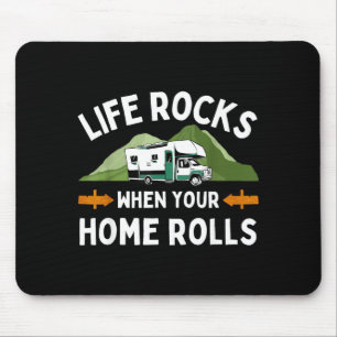 Funny camping art for men women outdoor motorhome mouse pad