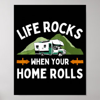 Funny camping art for men women outdoor motorhome poster