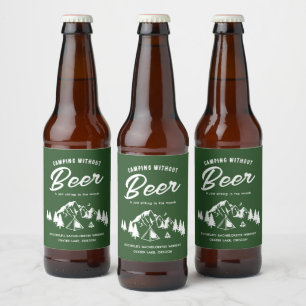 Funny Camping Bachelorette Beer Bottle Label