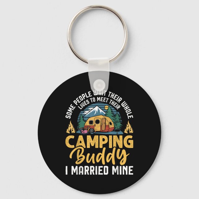 Funny Camping Camper Couple Camping Lovers Partner Key Ring (Front)