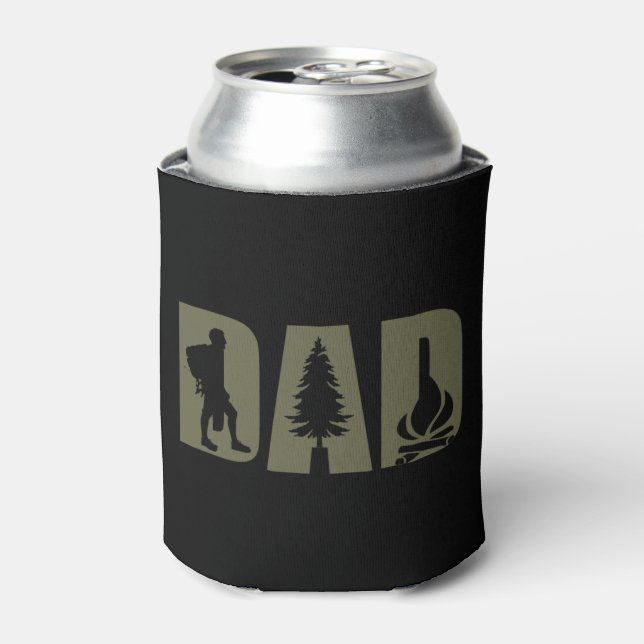 Funny camping camper hiking hiker dad can cooler (Can Front)