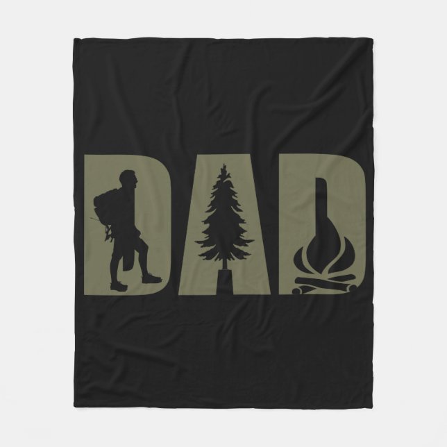 Funny camping camper hiking hiker dad fleece blanket (Front)