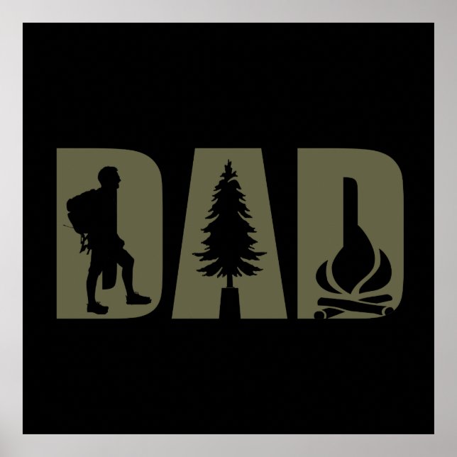 Funny camping camper hiking hiker dad poster (Front)