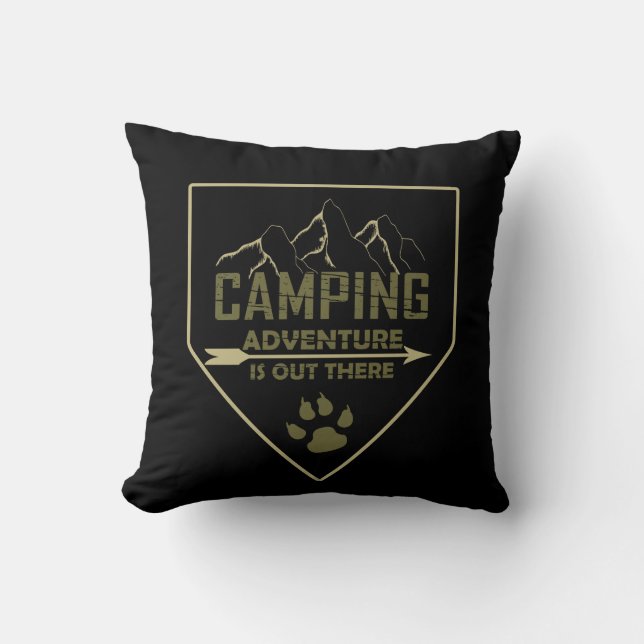 Funny camping camper sayings for campers cushion (Front)