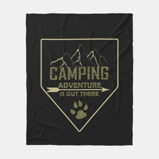 Funny camping camper sayings for campers fleece blanket (Front)