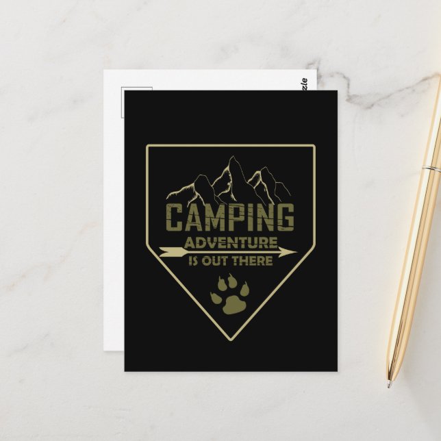 Funny camping camper sayings for campers postcard (Front/Back In Situ)
