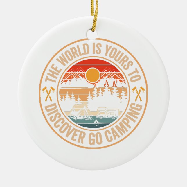 Funny Camping Campfire Smores Quote Ceramic Ornament (Front)
