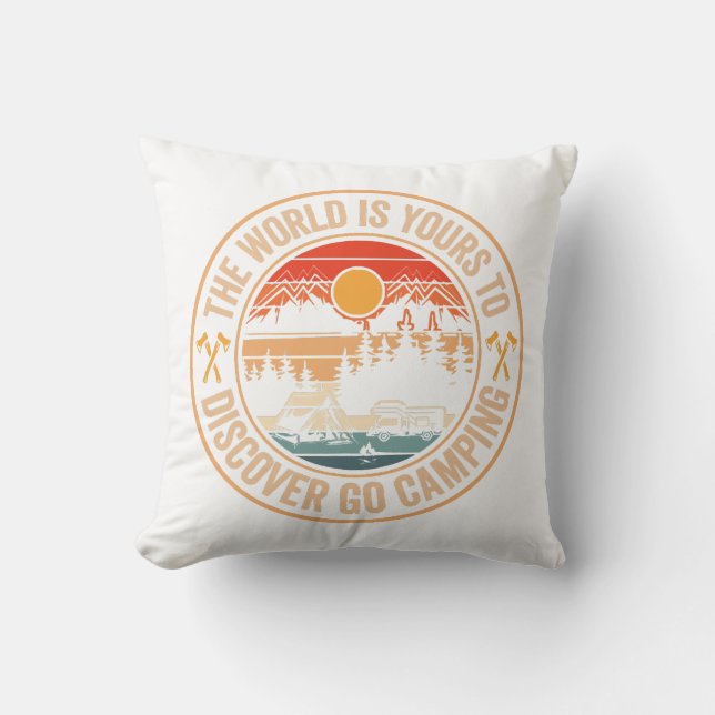 Funny Camping Campfire Smores Quote Cushion (Front)