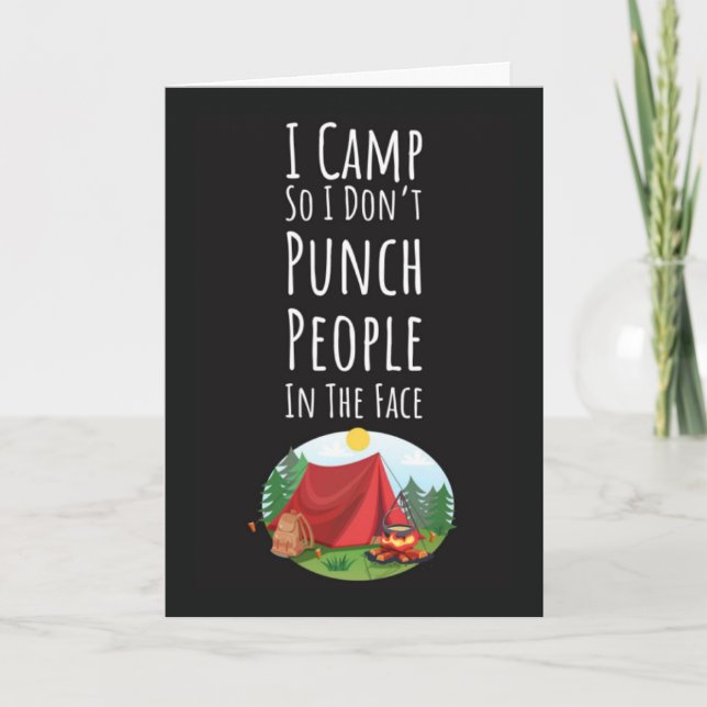 Funny Camping Cards For Adults Campfire Mountains (Front)