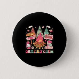 Funny camping crew campfire matching family summer 6 cm round badge