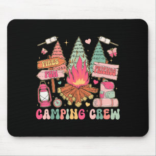 Funny camping crew campfire matching family summer mouse pad