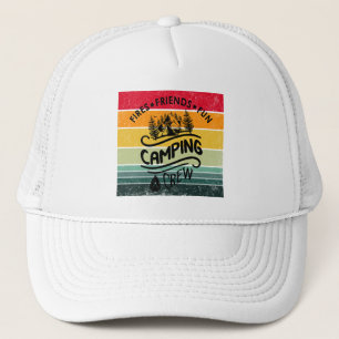 Funny camping crew slogan fun camper friends trucker hat