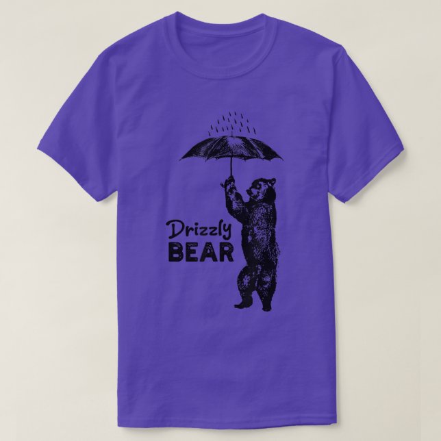 Funny Camping Design - Drizzly Bear Grizzly Bear  T-Shirt (Design Front)