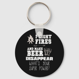Funny Camping Gift I Light Fires & Make Beer D Key Ring