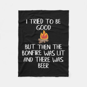 Funny Camping Graphic Shirt For Men Camping Beer Q Fleece Blanket