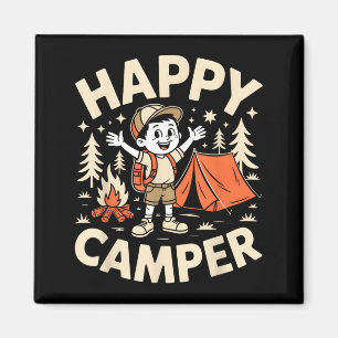 Funny Camping Happy Camper Joke Kids Children Magnet