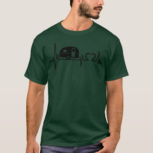 Funny Camping Heartbeat gift T-Shirt (Front)