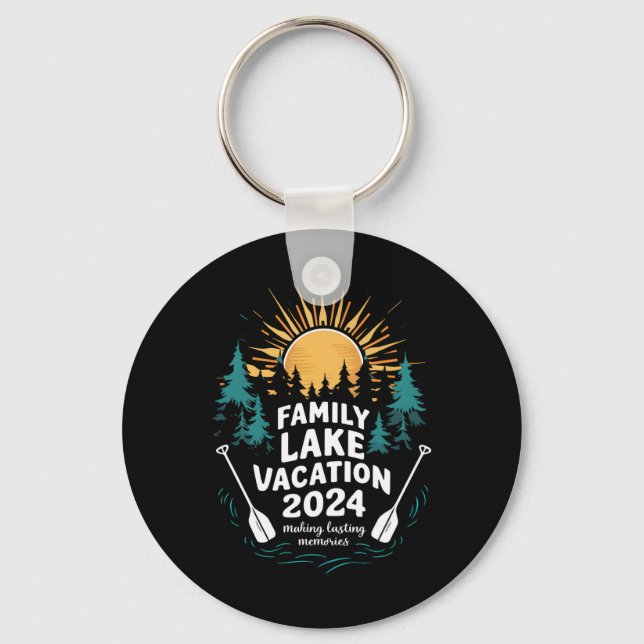 Funny Camping Hiking Cabin 2024 Family Lake Vacati Key Ring (Front)