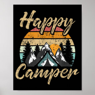 Funny Camping Hiking Lover Present Happy Camper Poster