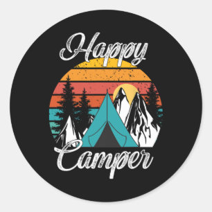 Funny Camping Hiking Lover Present Happy Camper Vi Classic Round Sticker