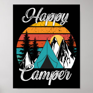 Funny Camping Hiking Lover Present Happy Camper Vi Poster