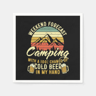 Funny camping lovers word art napkin