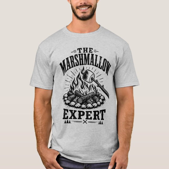 Funny Camping Marshmallow Campfire Adventure Gift T-Shirt (Front)