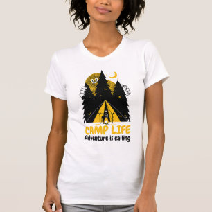 Funny Camping Monster – Camp Life Adventure T-Shirt