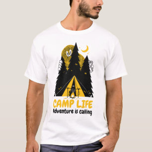 Funny Camping Monster – Camp Life Adventure T-Shirt