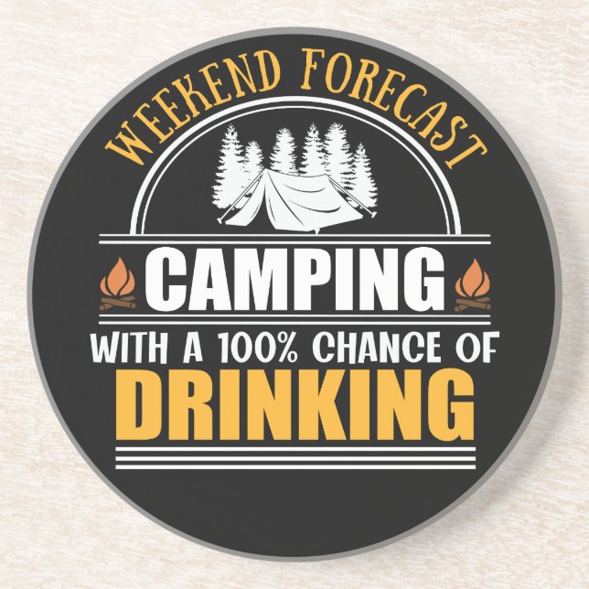 Funny camping quote coaster (Front)