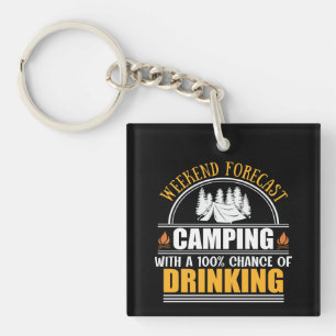 Funny camping quote key ring