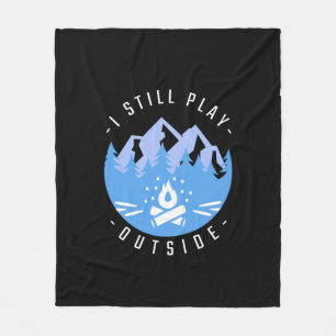 Funny Camping Quote Vacation Gift Fleece Blanket