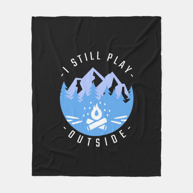 Funny Camping Quote Vacation Gift Fleece Blanket (Front)