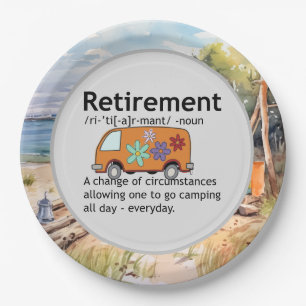 Funny Camping Retirement Definition Paper Plate