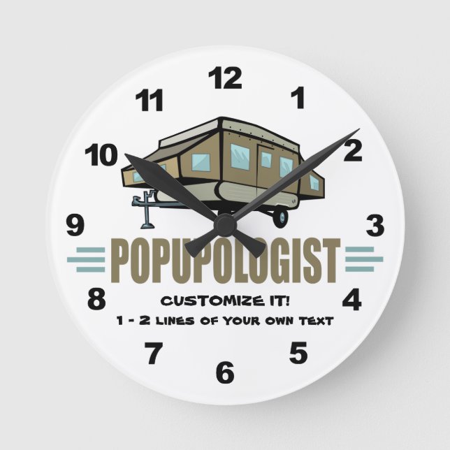 Funny Camping Round Clock (Front)