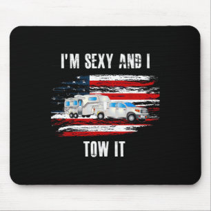 Funny Camping Rv Im Y And I Tow It Vintage Usa Fla Mouse Pad