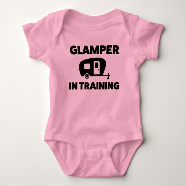 Funny Camping RVing Jersey Bodysuit for Baby (Front)
