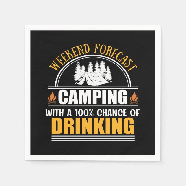 Funny Camping Saying Napkin (Front)