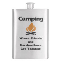 Funny Camping Saying with Marshmallows and Friends