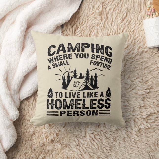 Funny camping sayings cushion (Blanket)