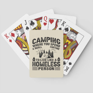 Funny camping sayings playing cards