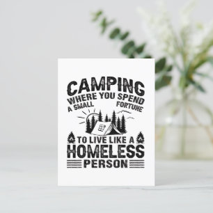 Funny camping sayings postcard