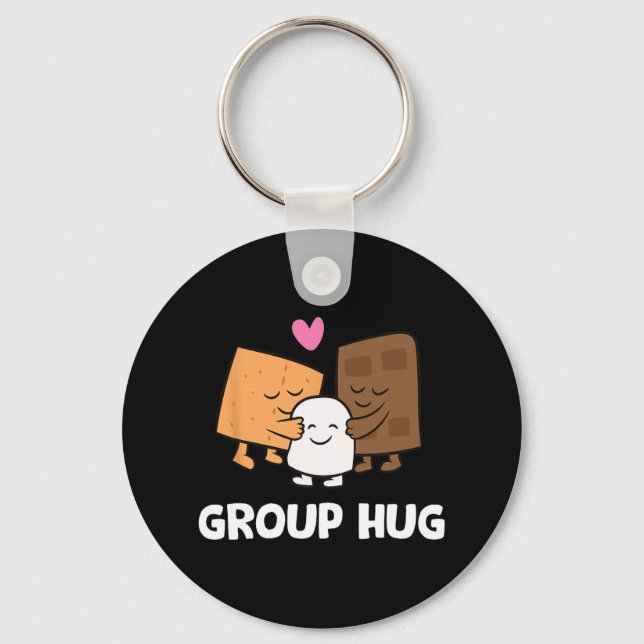 Funny Camping Smores Group Hug Cute S'mores 1  Key Ring (Front)
