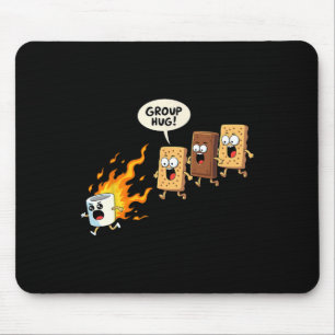 Funny Camping Smores Group Hug Cute S'mores Mouse Pad
