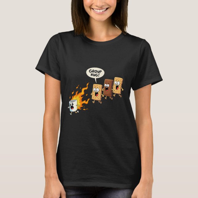 Funny Camping Smores Group Hug Cute S'mores  T-Shirt (Front)