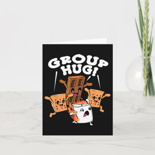 Funny Camping Smores Group Hug Marshmallow Chocola Card (Front)