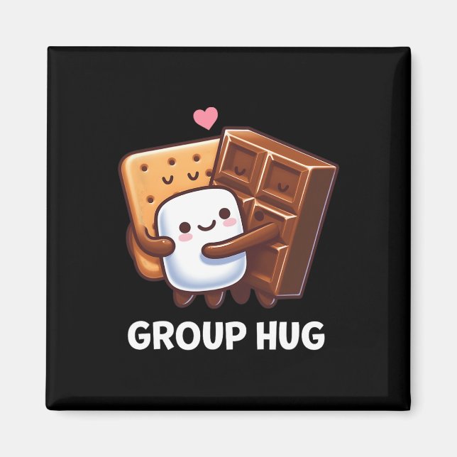 Funny Camping Smores Group Hug Shirt Cute S'mores  Magnet (Front)